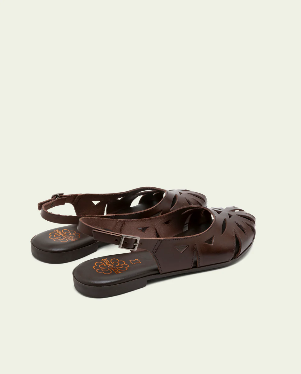 SANDALIA PLANA PIEL ANDREA MOKA - Image 3