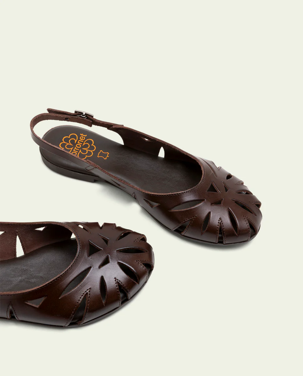 SANDALIA PLANA PIEL ANDREA MOKA - Image 4