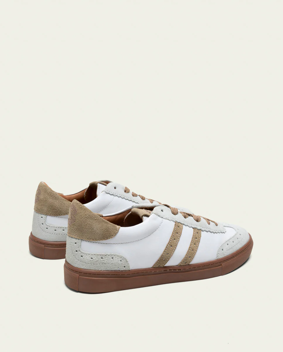 SNEAKERS DEPORTIVAS PIEL BLANCO Y BEIGE LONDRES - Image 4