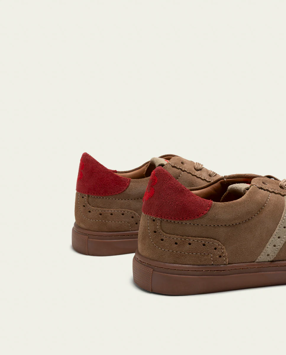 SNEAKERS DEPORTIVAS SERRAJE TAUPE BEIGE ROJO PARIS - Image 6